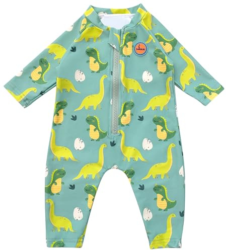 Swimbubs Baby UV Swimsuit Boys Sunsuit Swimwear Girls Sun Protection Rash Guard Vest Toddler UPF50 Wetsuit (12-24 Months, Green Dinosaur)