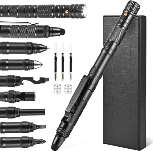 Tigvio Geschenke für Männer, 13 IN 1 Multitool Pen Geburtstagsgeschenk für Männer, Geschenke für Männer Geburtstag mit LED, Geschenke für Papa, Weihnachtsgeschenke, Vatertagsgeschenk