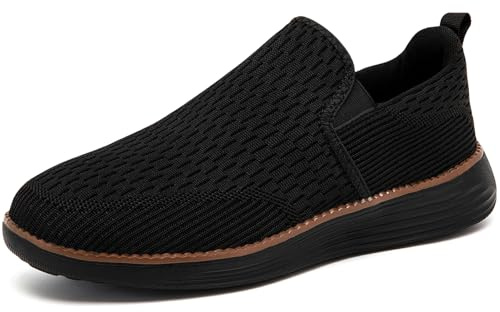 ZGPWZWL Scarpe Uomo Infilare Slip on Sneakers Scarpe da Running Traspirante Classic Eleganti Loafers Mocassini Comfort Pantofole Scarpe da Barca,Nero,EU43
