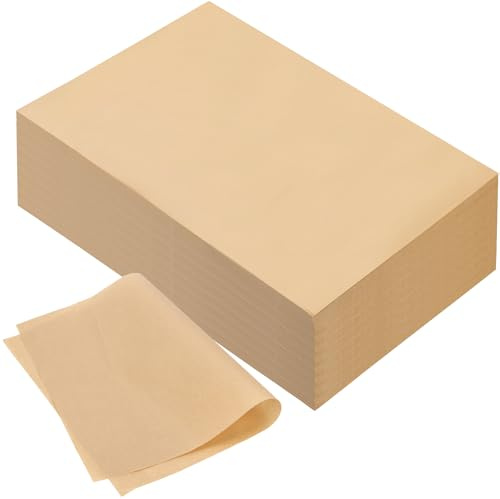 MUNGHOK 400 ark bakpapper snitt 30 x 20 cm, brunt pergamentpapper fettsäkert bakpapper, pergamentpapper för bakning, non-stick vaxpapper för matlagning bakning grillning ånga