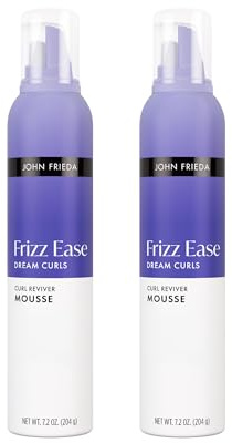 John Frieda Frizz Ease Dream Curls Curl Reviver Mousse, Anti Frizz Hair Mousse for Curls, 7.2 oz, Pack of 2