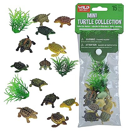 Wild Republic Polybag Mini Tortue, Lot de Figurines, Douze Espèces Vivant dans la Tortue, Cadeau pour Enfants, Super pour Le Jeu Interactif