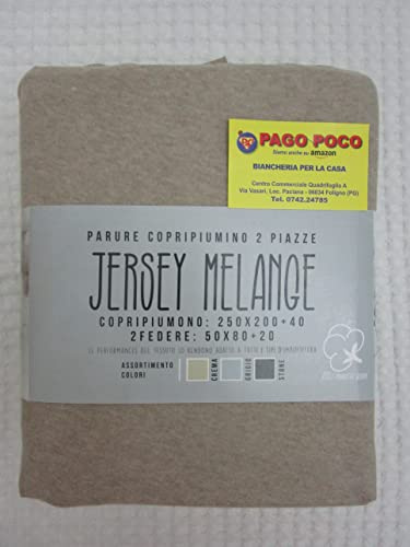 PAGO LITT påslakan påse+100% Bomull Jersey Melange Färger:Grå+Beige+Mörkgrå Enkel-Dubbelrum nyhet 2020!!!!! (Beige, Singel)