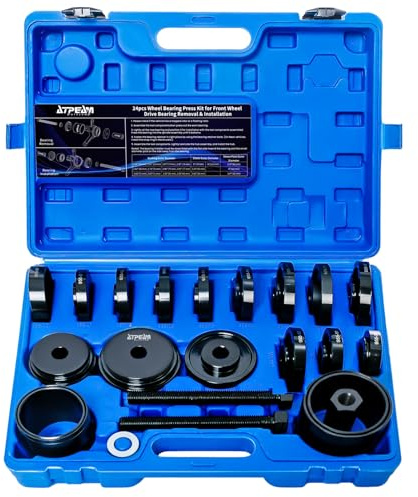 ATPEAM Juego de Herramientas Extractoras de Rodamientos 24 Piezas, Kit Profesional para Extracción e Instalación de Cojinetes de Rueda de Tracción Delantera