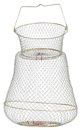 BESPORTBLE Reusen Köderfischreuse Fischreuse Metall Draht Korb Krebskorb Setzkescher Angeln Aalreuse Krebsreuse Fischernetz Angel Netz für Fisch Angelzubehör 54X33X33CM
