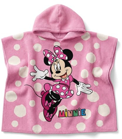 variouss Toalla de Poncho para Playa y Piscina Infantil de Licencia Oficial (Minnie Mouse C)