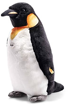 Steiff Kuscheltier Palle Königspinguin, Süßes Stofftier mit Kunststoffaugen, Kinder, Jungen & Mädchen, Plüschtier 52 cm, Schwarz, 075902