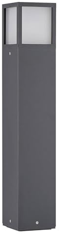 Lucande Utomhuslampa 'Dewari' (modern) i Svart av aluminium/grå zink (1 lamor, E27) - Väglampa, pollare, vägbelysning, sockellampa