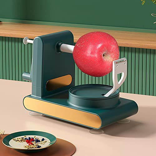 Starnearby Éplucheur de Pommes Rotatif éplucheur de Fruits et Légumes Pèle Pomme Manuel avec Lames en Acier Inoxydable Coupe Pomme Trancheuse de Pomme Gadget de cuisine