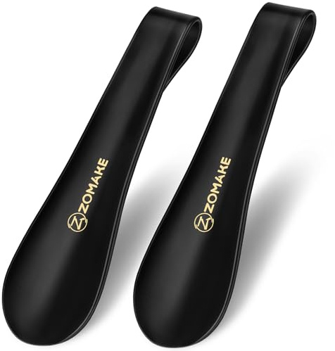 ZOMAKE Calzascarpe, Calza Scarpe Corto 19cm, Plastica Calzante per Scarpe Piccolo da Viaggio, Portatile Shoe Horn per Uomini Donne Bambini (2 Pezzi)