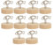 10 Mini Segnaposto, Segnaposto con Design a Forma di Pesce in Ferro Per Matrimoni, Portacarte da Tavolo con Base in Legno, Clip Per Foto in Metallo, Supporto Per Centrotavola, Festa di Anniversario