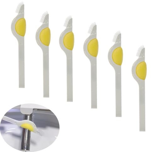 NentMent 6 Pack Bidet Sprayer Cleaning Brush with Sponge Scrubber Bristles Smart Toilet Spraying Nozzle Brushes for Bidet Attachment Smart Bidet Toilet Seat Electronic Bidets Warm Water Air Dryer Tube