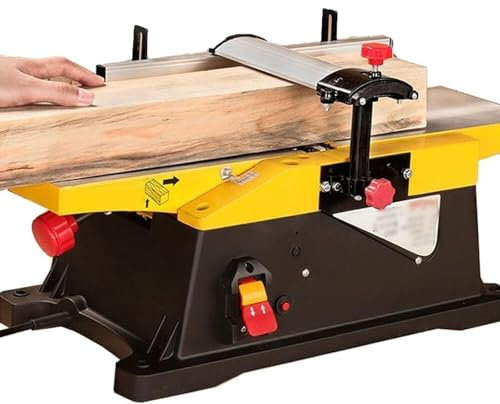 Cepilladora de sobremesa de 1800 W, cepilladora de Madera de 6 Pulgadas con Juego de Herramientas Antipolvo, cepilladora eléctrica para carpintería de 12 000 RPM, Profundidad de Corte de 0 a 3 mm