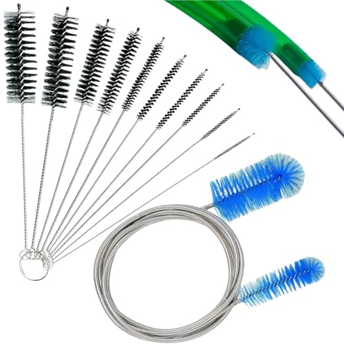 Cepillo para Tubos de Acuarios,11pcs Cepillo para Tubo de Aire y Manguera de Acuario,Cepillo Adecuado para Tuberías de Acuarios,Adecuado para Tuberías de Acuarios