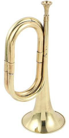 Pocket mässing bughorn - leksakstrumpet för nybörjare, barns föreställningar och festivaler | Guldmässingsinstrument för övning, orkester och musikevenemang | Perfekt par