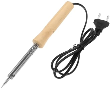 SHINEOFI Soldador Electrónico con Punta de Lápiz y Mango de Madera, Herramienta de Soldadura con Calentamiento Rápido para Tareas de Grabado y Marcado