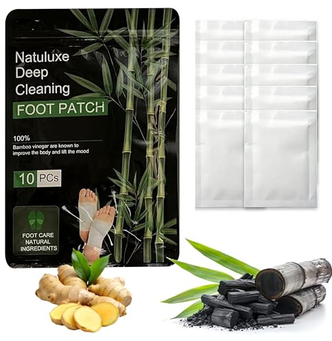 Natuluxe Detox Foot Patches to Remove Toxins, Natural Deep Cleansing Foot Pads for Relieve Body Stress, Enhance Blood Circulation, Sleep Aid & Weight Loss (10 Pcs)
