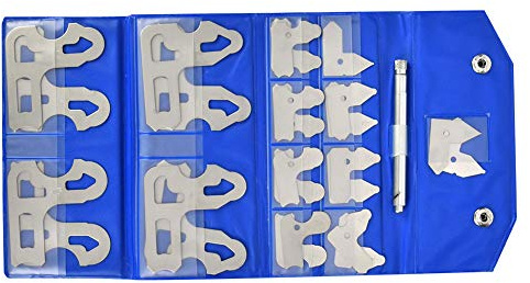 Galga Radio Válvula en Acero Inoxidable, Juego 17 Piezas 1/64-1/2 Pulgadas con Soporte - Precisión Grabada, Alta Dureza, Ideal para Herramientas y Talleres