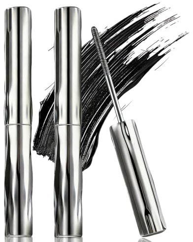 2 Pezzi Iron Wand Mascara, Metal Mascara, Mascara Volumizzante e Allungante, Scovolino Metallico 3D Curling, Allungamento naturale delle ciglia