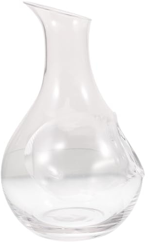 SILENRADAWN Decanter in Vetro per Vino Rosso 385ml Design Giapponese Concavo, Brocca Distributore Scomparto per Ghiaccio, Resistente e Funzionale per Servizio e Raffreddamento del Vino