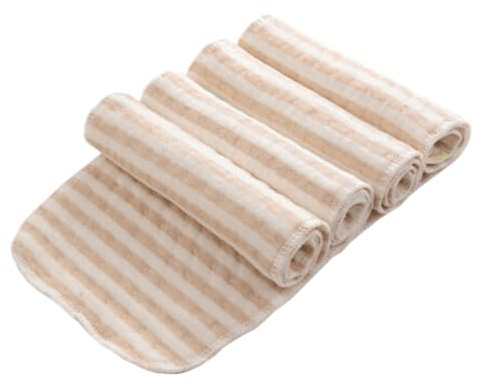 UTHCLO Inserts pour Couches Lavables Bébé et Triple Couche Absorbante 4pcs en Coton Biologique Marron Barrière Anti-fuite Réutilisable pour Toilette