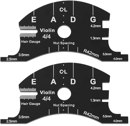 YINETTECH Paquete de 2 plantillas para puente de violín 4/4 de configuración de cuerda y regla de espaciado para hacer y reparar violines