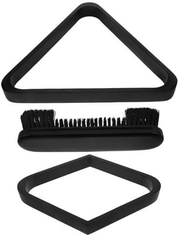TOYANDONA Set 3 Pezzi Triangolo da Biliardo in Legno Massello Nero, Resistente alla Deformazione Posizionamento Liscio, per Ambienti di Competizione e Feste a Casa