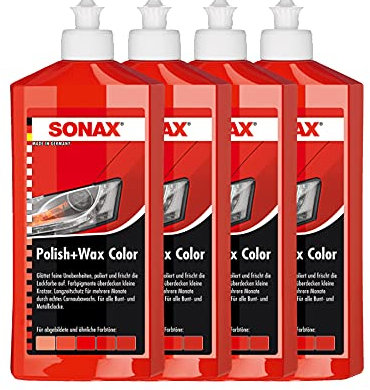 SONAX 4X 02964000 Polish & Wax Color NanoPro rot Autopolitur Wachs 500ml