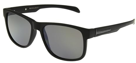 Foster Grant Mens Ramble Sunglasses Sunglasses Black Frame Grey Lenses Way Shape, Black/Smoke, 52 mm US