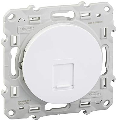 Schneider Electric - Odace - prise RJ45 cat.6 STP - grade 2TV min à grade 3TV (+ multimédia) - blanc - S520476