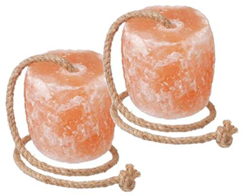 Animal Salt Organic Himalayan Animal Horse Lick Natural Pink Salt, Natural shape salt with strong hanging Rope, Suitable for all Animals (2x 2-3Kg)