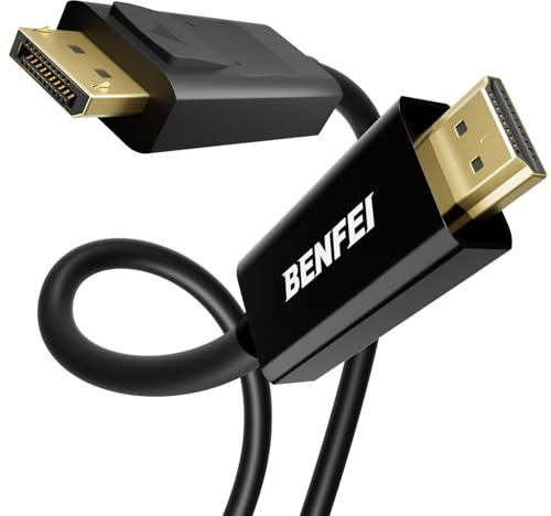 BENFEI 4K DisplayPort auf HDMI Kabel 0,9M, Unidirektionales DisplayPort-Computer zu HDMI-Monitor, DP 1.2 zu HDMI 1.4 kompatibel mit HP ThinkPad AMD NVIDIA Desktop