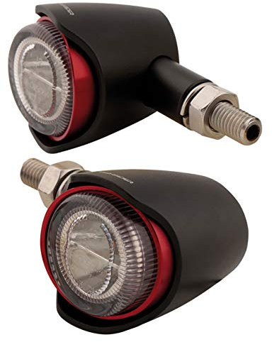 HIGHSIDER Motorrad 3in1 LED Brems-, Rücklicht Blinker Akron-X, E-geprüft (2er-Pack) (Rot)