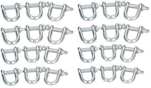12mm D Shackles Dee Link Towing Rigging Pin Loop Galvanised Steel 24 Pack