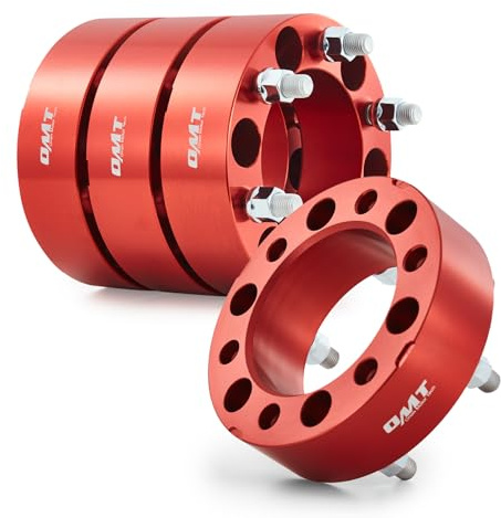 Orion Motor Tech 6x5.5 Wheel Spacers, 2 Inch Red Wheel Spacer Kit with M14x1.5 Studs Compatible with Chevy Silverado 1500 Chevrolet Tahoe GMC Yukon Suburban, 108mm Bore Red Wheel Spacers, 4pcs
