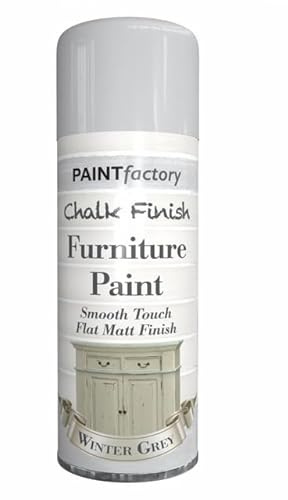 Classic Signature - 4 x Chalk Finish Winter Grey Spray Paint 400ml - Aerosol Furniture Spray Paint Smooth Touch Matt FinishHome and Office