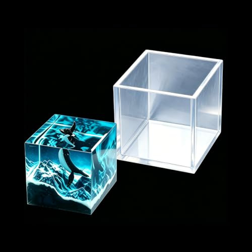 HyzaPhix 5pcs Moule en Silicone Carré, Moulle Cube pour Moulage de Résine en Silicone, Moule Bougie Cube Resin Molds pour DIY Artisanat Fabrication de Bijoux