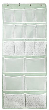 18 Pockets Over Door Storage Organiser,Back of Door Hanging Pocket for Shoes,Sock,Underwear,Hat,Handbag,Cleaning Supply,Toiletry,Behind Door Storage of Dorm,Bedroom,Bathroom,Entryway,Storeroom,Nursery