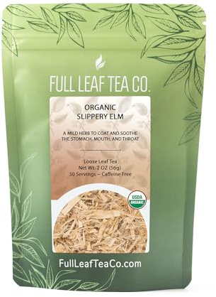 Organic Slippery Elm Loose Leaf Tea - 2oz Bag (Approx. 30 Servings) | Full Leaf Tea Co.