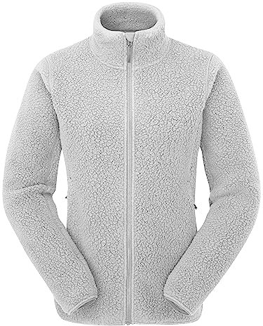Rab Women’s Shearling Jacket Lightweight Full-Zip Fleece for Trekking, Climbing, Camping, and Casual Use - Pewter - 10