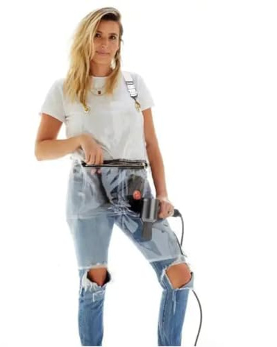 CHAILIQIANGG Tablier de cuisine transparent imperméable en TPU avec poches, pour femme, homme, avec sangle, résistant à l'huile et facile à nettoyer, blanc, 58 x 82 cm / 22.83 32.28 inches