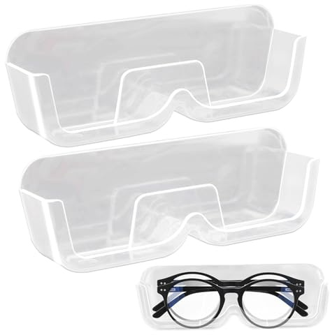 momgyaamz 2 Piezas Soporte Gafas Organizador pared，Organizadora Anteojos De Sol，Posibilidad De Pegar，Lentes De Sol a Prueba De Presión Storage Case，Expositor De Moda Para Gafas.