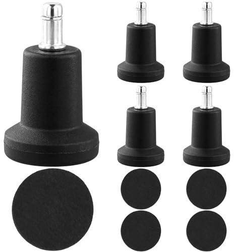 QWORK® 5 Pièces Remplacement roulettes de Chaise, roulettes Chaise Patins de Sol, Bureau Chaise Coussin de Pied Fixeavec Base 50 mm