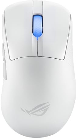ASUS ROG Keris II Ace Wireless Gaming Mouse – Right-Handed Ergonomic, 54g, Tri-Mode Connectivity, 42K DPI, up to 107Hr Battery, PC/Mac Support - White