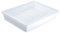 Acan Tradineur - Set di 4 vassoi frigoriferi con coperchio e griglia, in plastica, riutilizzabili, scongelare alimenti, prodotto in Spagna, 4 litri, 35 x 27,5 x 6,5 cm, colore: bianco