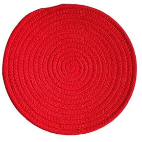Hrlace Sottopentola in filo di cotone antiscivolo, eleganti sottobicchieri in tessuto, resistenti al calore, rotondi, per cucinare e cuocere, 1 pezzo, rosso, 12 cm