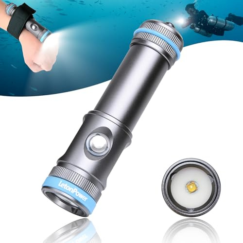 Lampe de plongée LetonPower Tynny-13FD 2200 lumens pour Photographie sous-Marine, Lampe de Remplissage pour vidéo sous-Marine compacte étanche à 100 m, avec Chargement de Type C
