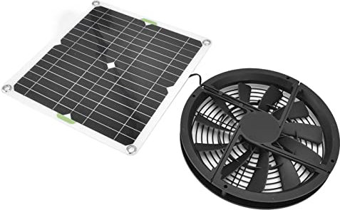 Zerodis 100W Solar Panel Fan 3000 Rpm Solar Powered Exhaust Fan Exhaust Ventilation Fan Kit Round Ventilation Enclosure Fan for Shed Greenhouse Chicken Coop Pet Toilet House