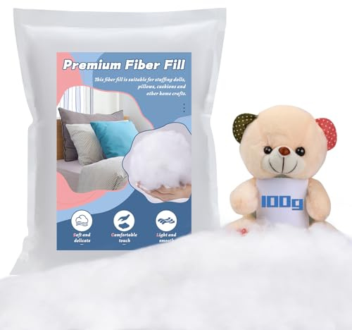 luokefe 100g Stuffing for Crochet, Polyester Polyfill Stuffing Fiberfill Cotton Stuffing for Crafts Small Stuffed Animals Crochet, Polyfill Stuffing for Pillow Cushion Craft /0.22lb