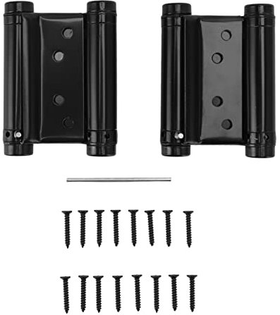 1 paire de charnières de porte, charnière de porte battante, charnières de porte de salon en acier inoxydable, charnières de portail à ressort à double action, charnières noires